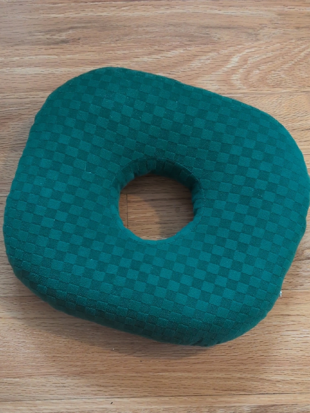 Emerald Green Ear Piercing Pillow- Checker Pattern